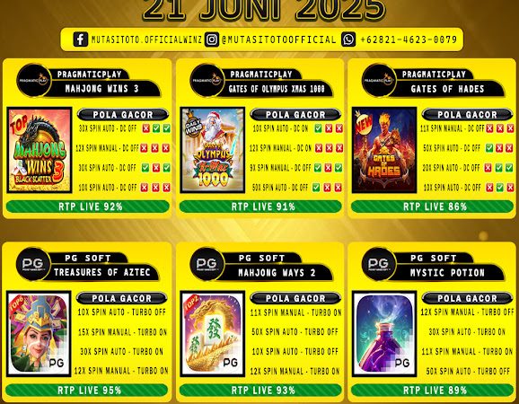 POLA GACOR TERUPDATE 21 JUNI 2025 – MUTASITOTO