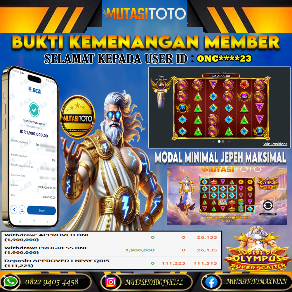 KEMENANGAN MEMBER BERMAIN DI GATES OF OLYMPUS SUPER SCATTER