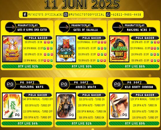POLA GACOR TERUPDATE 11 JUNI 2025 – MUTASITOTO