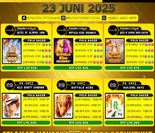 POLA GACOR TERUPDATE 23 JUNI 2025 – MUTASITOTO