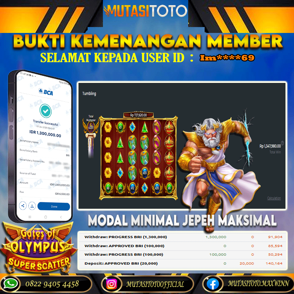 KEMENANGAN MEMBER BERMAIN DI GATES OF OLYMPUS SUPER SCATTER