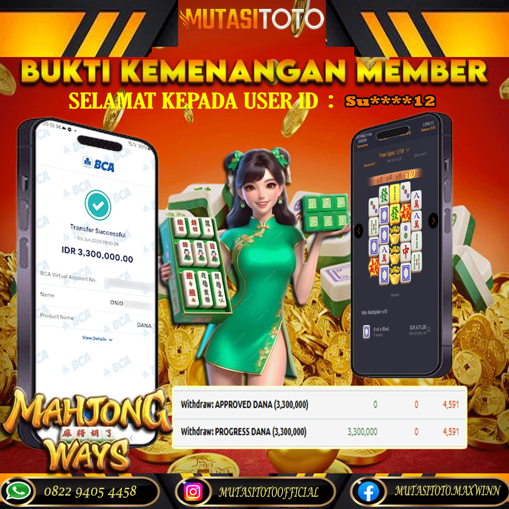 KEMENANGAN MEMBER BERMAIN DI MAHJONG WAYS PG SOFT