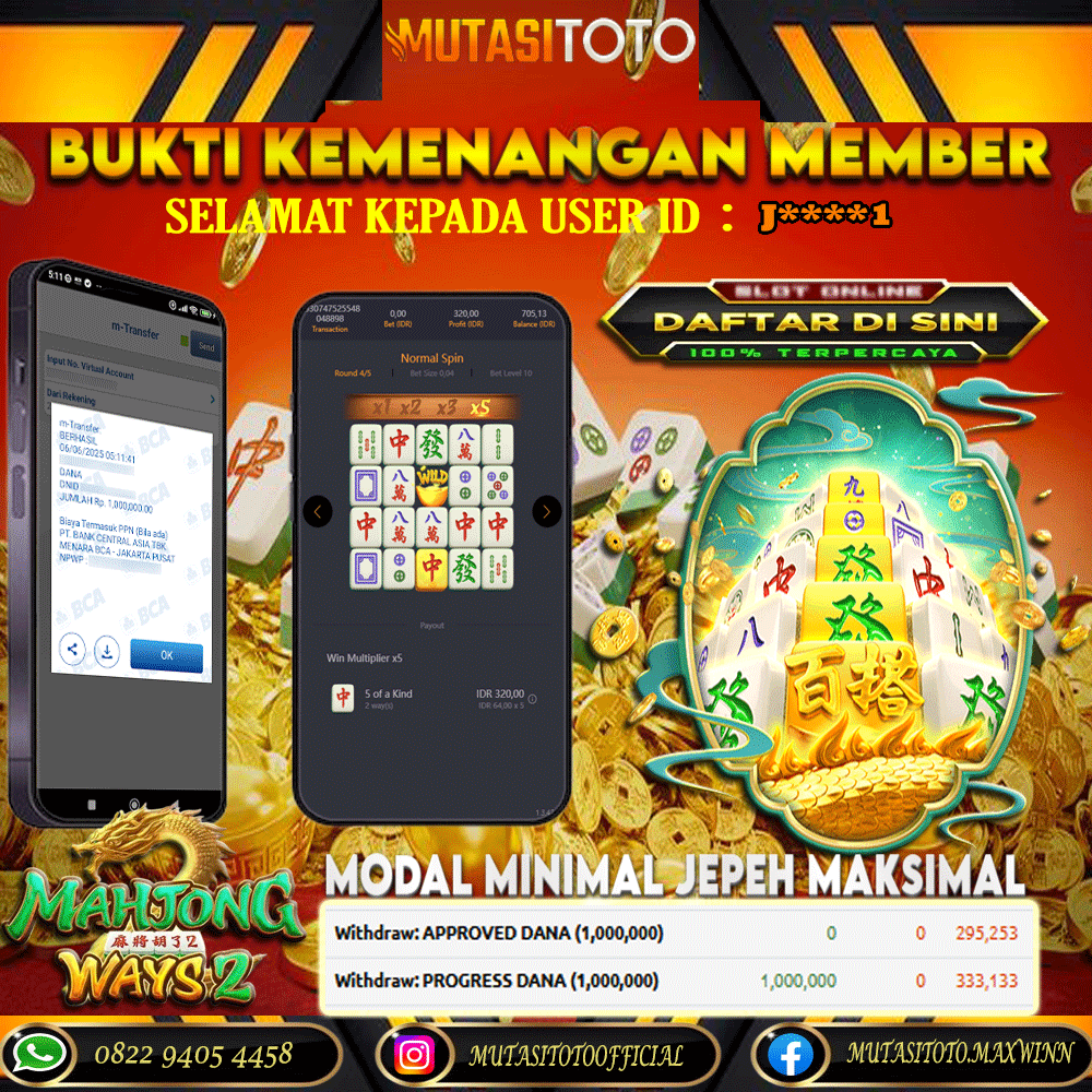 KEMENANGAN MEMBER BERMAIN DI MAHJONG WAYS 2 PG SOFT