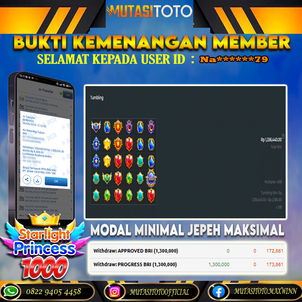 KEMENANGAN MEMBER BERMAIN DI STARLIGHT PRINCESS 1000
