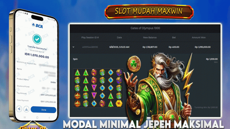 KEMENANGAN MEMBER BERMAIN DI GATES OF OLYMPUS 1000