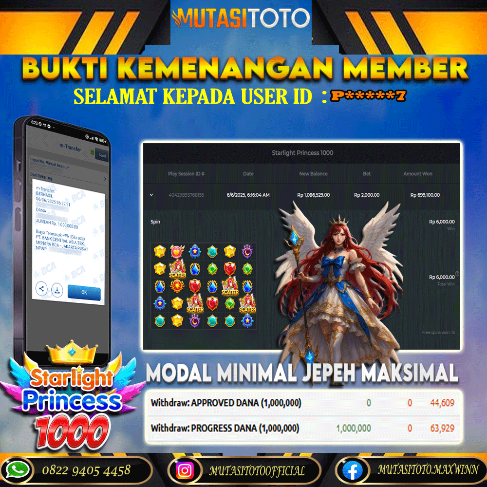 KEMENANGAN MEMBER BERMAIN DI STARLIGHT PRINCESS 1000