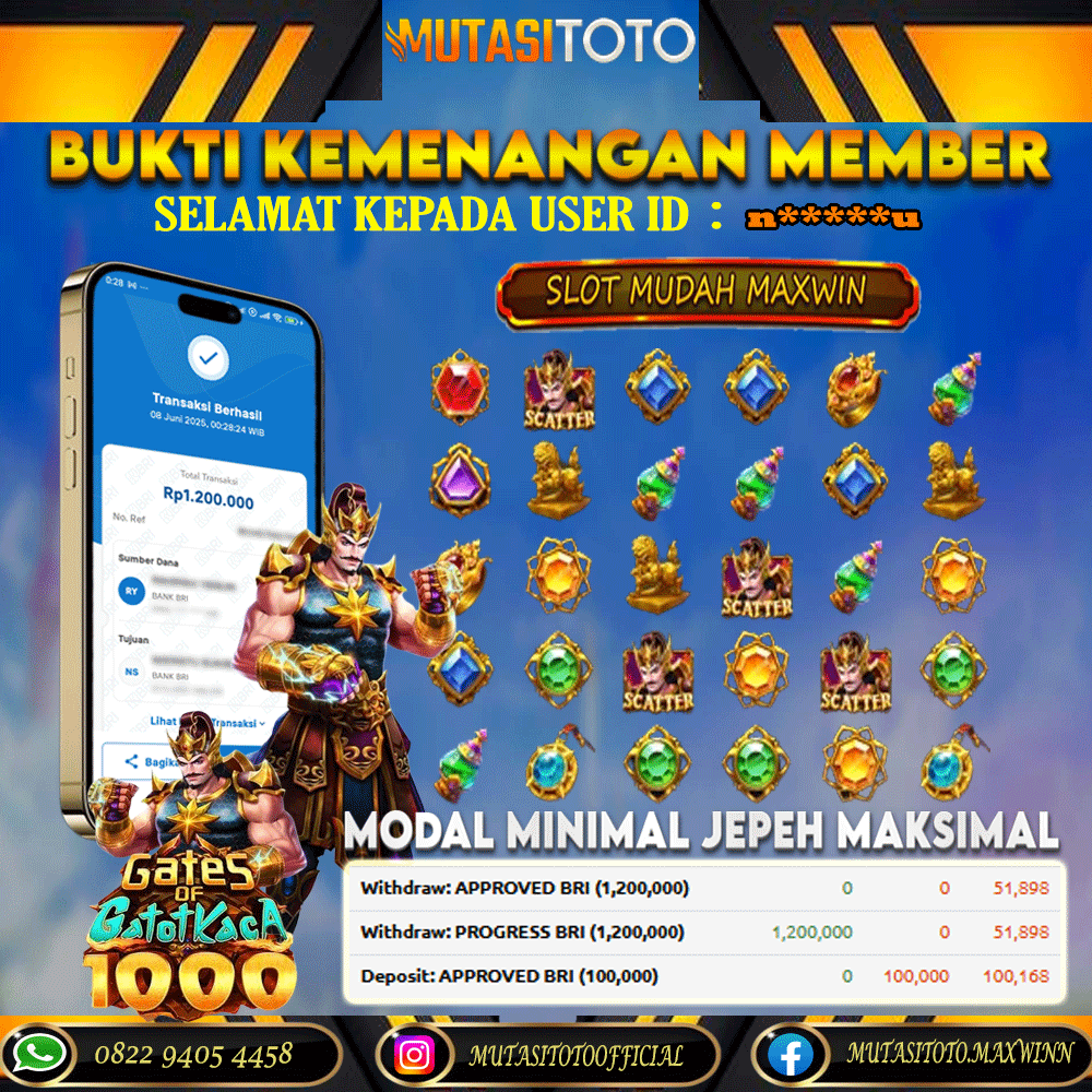 KEMENANGAN MEMBER BERMAIN DI GATES OF GATOTKACA 1000