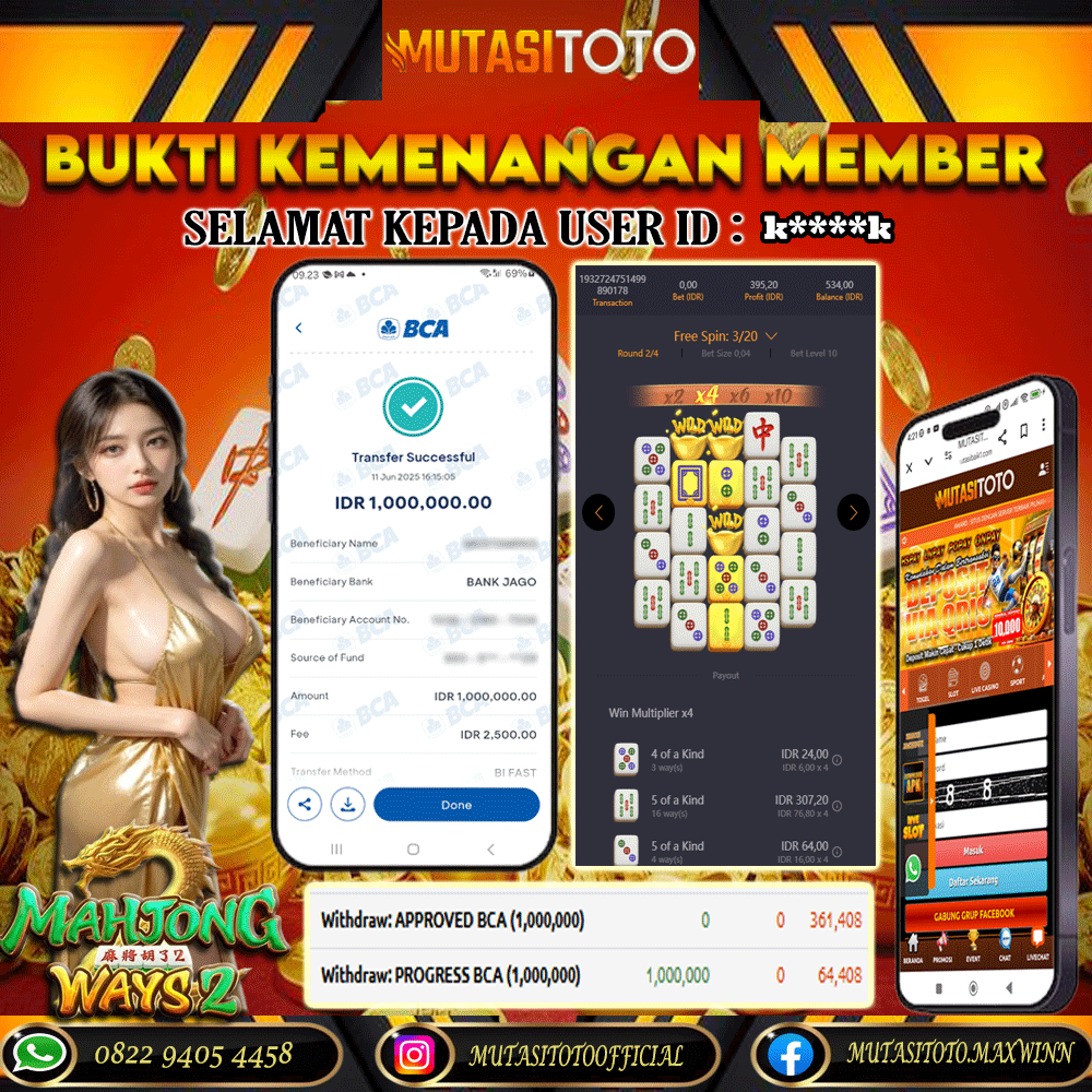 KEMENANGAN MEMBER BERMAIN DI MAHJONG WAYS 2