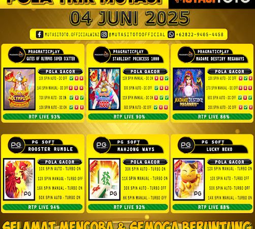 POLA GACOR TERUPDATE 04 JUNI 2025 – MUTASITOTO