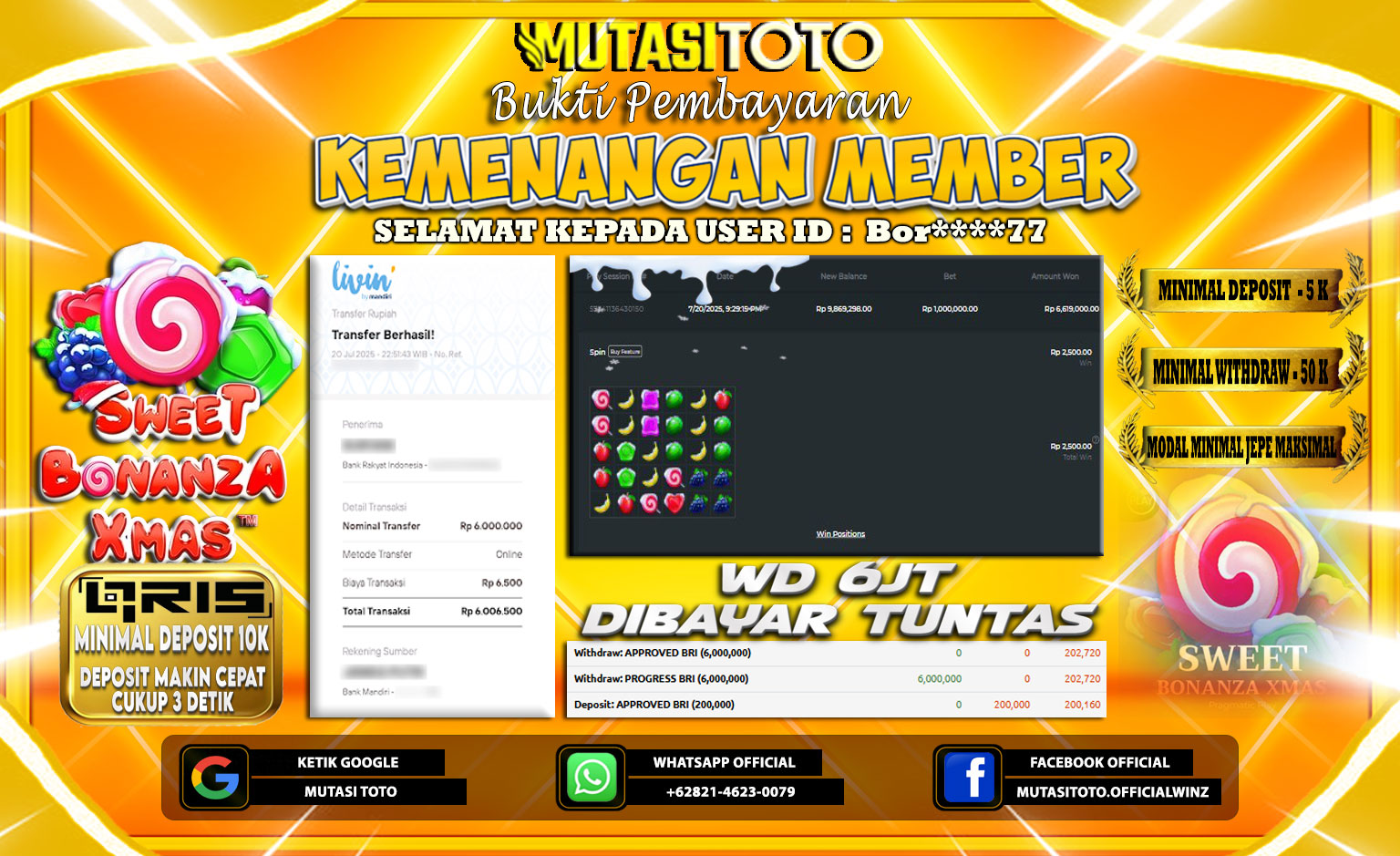 KEMENANGAN MEMBER BERMAIN DI SWEET BONANZA XMAS