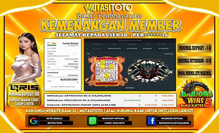 KEMENANGAN MEMBER BERMAIN DI MAHJONG WINS 3 PRAGMATIC PLAY