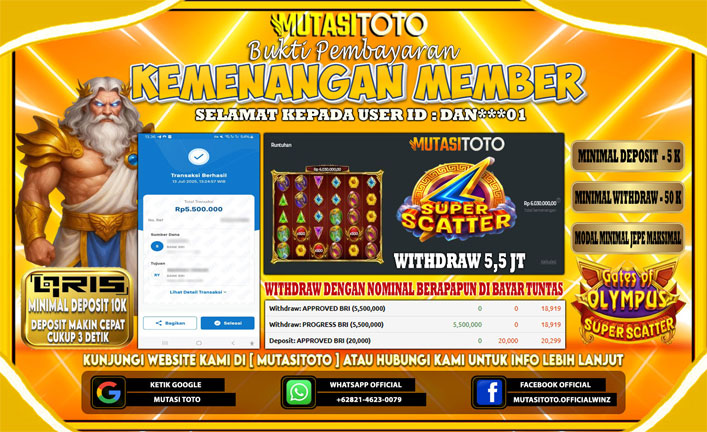 KEMENANGAN MEMBER BERMAIN DI OLYMPUS SUPER SCATTER