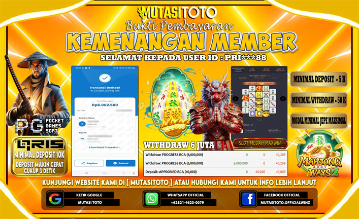 KEMENANGAN MEMBER BERMAIN DI MAHJONG WAYS 2