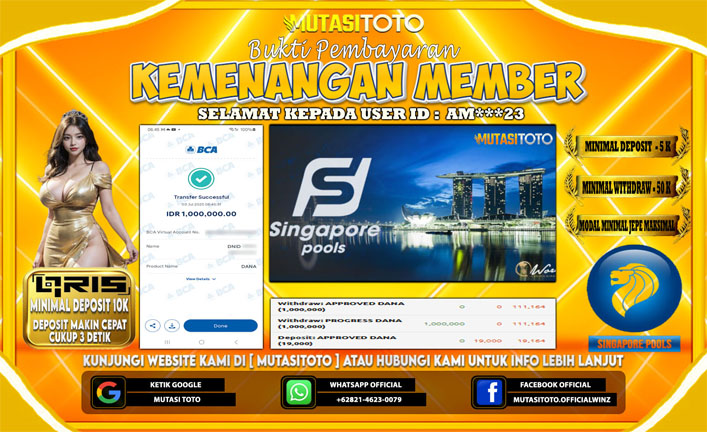 KEMENANGAN MEMBER BERMAIN TOGEL – SINGAPORE POOLS