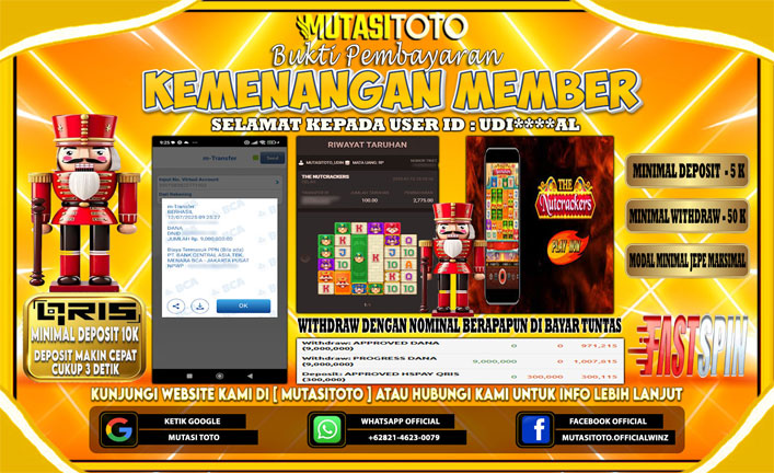 KEMENANGAN MEMBER BERMAIN DI THE NUTCRACKERS