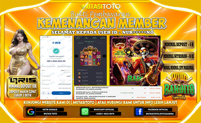 KEMENANGAN MEMBER BERMAIN DI WILD BANDITO PG SOFT