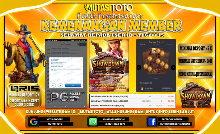 KEMENANGAN MEMBER BERMAIN DI WILD BOUNTY SHOWDOWN