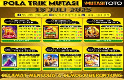 POLA GACOR TERUPDATE 18 JULI 2025 – MUTASITOTO