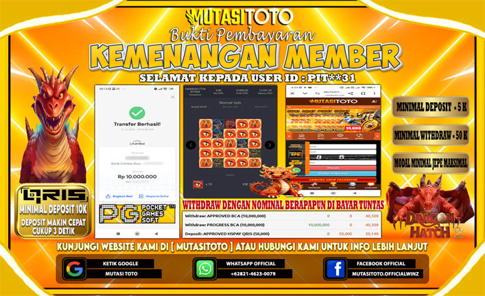 KEMENANGAN MEMBER BERMAIN DI DRAGON HATCH 2