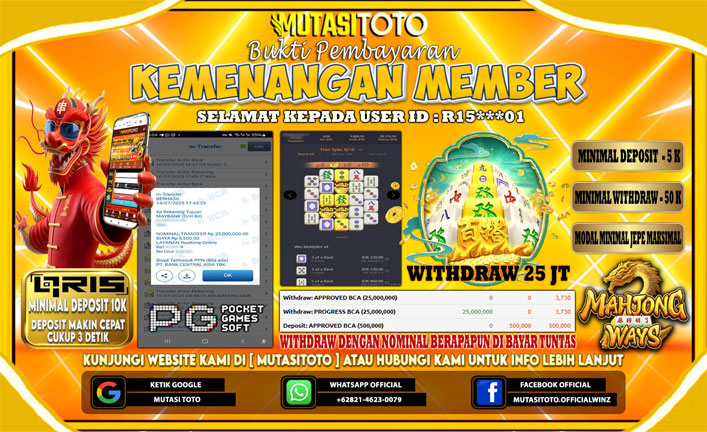 KEMENANGAN MEMBER BERMAIN DI MAHJONG WAYS