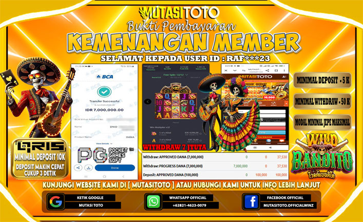 KEMENANGAN MEMBER BERMAIN DI WILD BANDITO