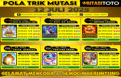 POLA GACOR TERUPDATE 12 JULI 2025 – MUTASITOTO