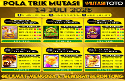POLA GACOR TERUPDATE 14 JULI 2025 – MUTASITOTO