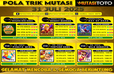 POLA GACOR TERUPDATE 31 JULI 2025 – MUTASITOTO