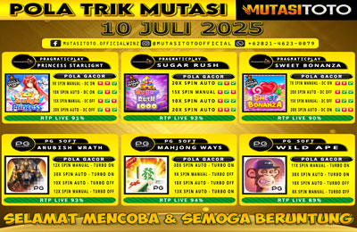 POLA GACOR TERUPDATE 10 JULI 2025 – MUTASITOTO