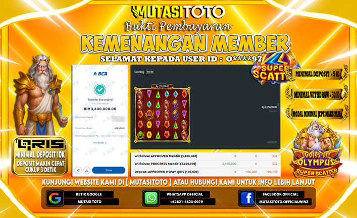 KEMENANGAN MEMBER BERMAIN DI GATES OF OLYMPUS SUPER SCATTER