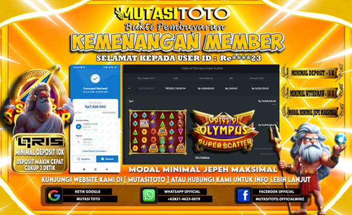 KEMENANGAN MEMBER BERMAIN DI OLYMPUS SUPER SCATTER