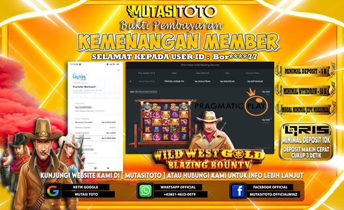 KEMENANGAN MEMBER BERMAIN DI WILD WEST GOLD BLAZING BOUNTY