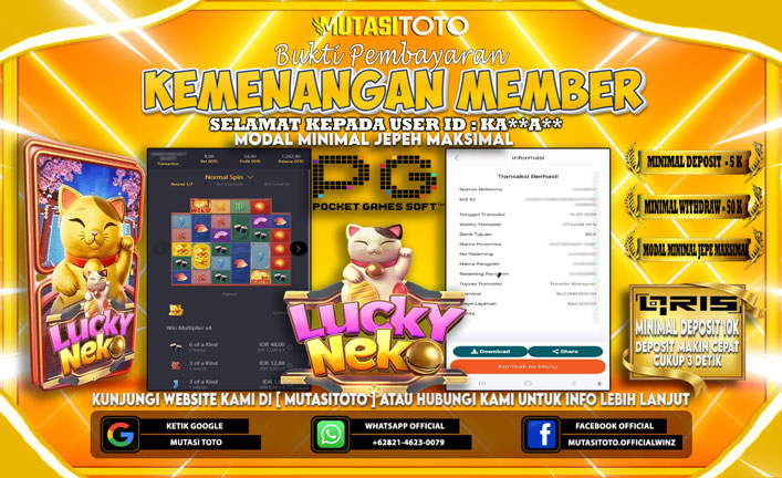 KEMENANGAN MEMBER BERMAIN DI LUCKY NEKO