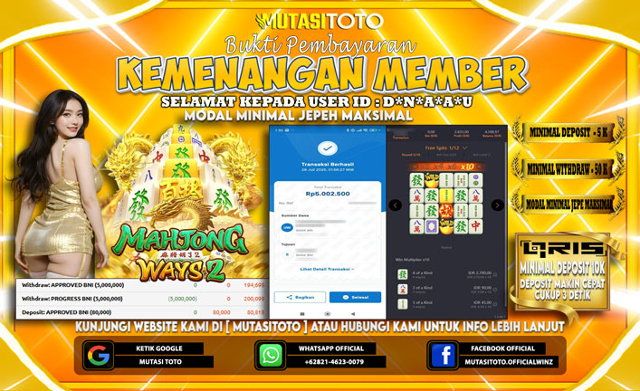 KEMENANGAN MEMBER BERMAIN DI PG SOFT MAHJONG WAYS 2