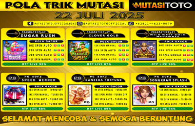 POLA GACOR TERUPDATE 22 JULI 2025 – MUTASITOTO