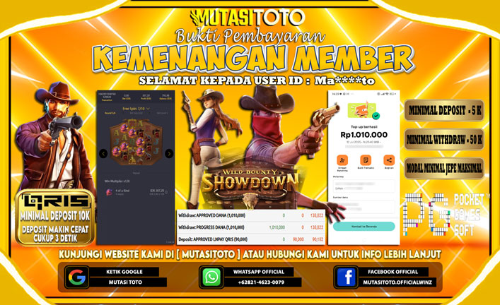 KEMENANGAN MEMBER BERMAIN DI WILD BOUNTY SHOWDOWN