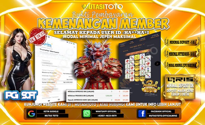 KEMENANGAN MEMBER BERMAIN DI PG SOFT MAHJONG WAYS 1