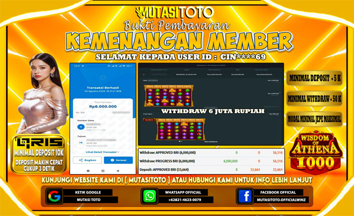 KEMENANGAN MEMBER BERMAIN DI WISDOM OF ATHENA 1000