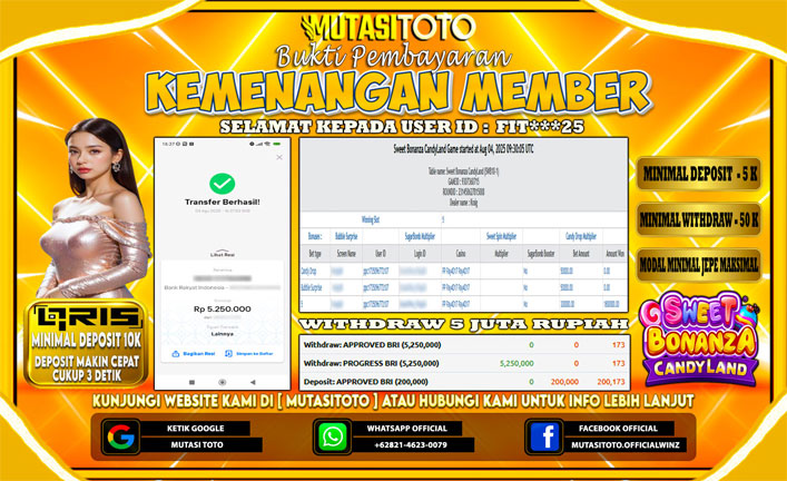 KEMENANGAN MEMBER BERMAIN DI LIVE – SWEET BONANZA CANDYLAND