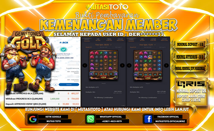 KEMENANGAN MEMBER BERMAIN DI PG SOFT GAMESTONE GOLD