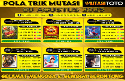 POLA GACOR TERUPDATE 09 AGUSTUS 2025 – MUTASITOTO