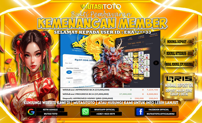 KEMENANGAN MEMBER BERMAIN DI PG SOFT MAHJONG WAYS 2