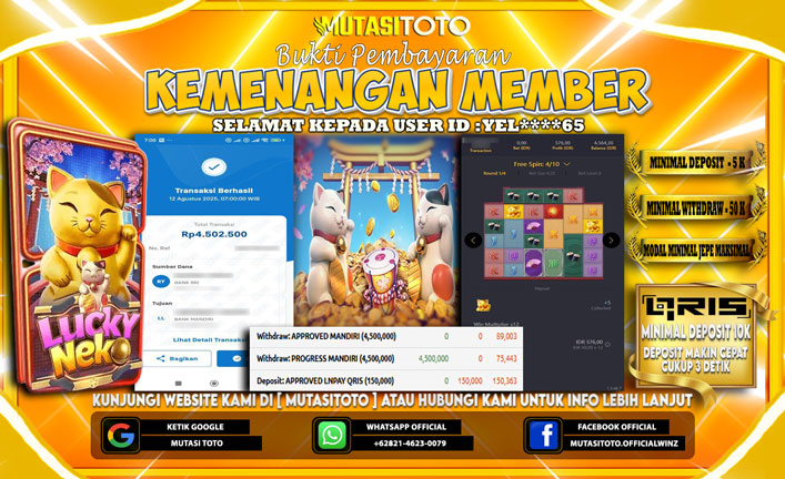 KEMENANGAN MEMBER BERMAIN DI PG SOFT LUCKY NEKO