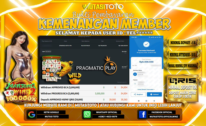 KEMENANGAN MEMBER BERMAIN DI MAHJONG WINS 2