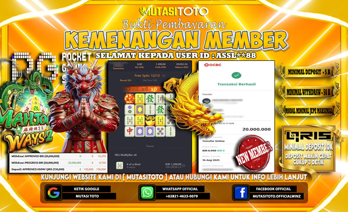KEMENANGAN MEMBER BERMAIN DI PG SOFT MAHJONG WAYS 2