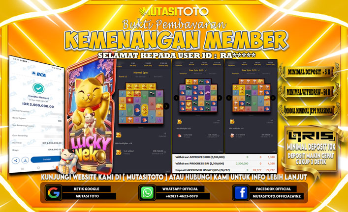 KEMENANGAN MEMBER BERMAIN DI PG SOFT LUCKY NEKO