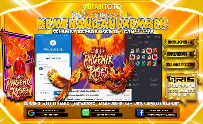 KEMENANGAN MEMBER BERMAIN DI PG SOFT PHOENIX RISES