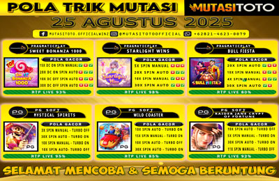 POLA GACOR TERUPDATE 25 AGUSTUS 2025 – MUTASITOTO