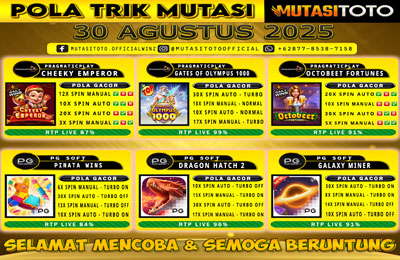 POLA GACOR TERUPDATE 30 AGUSTUS 2025 – MUTASITOTO