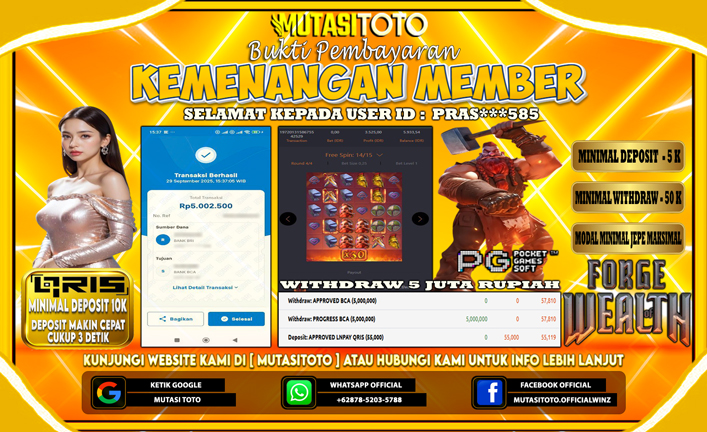 KEMENANGAN MEMBER BERMAIN DI FORGE OF WEALTH